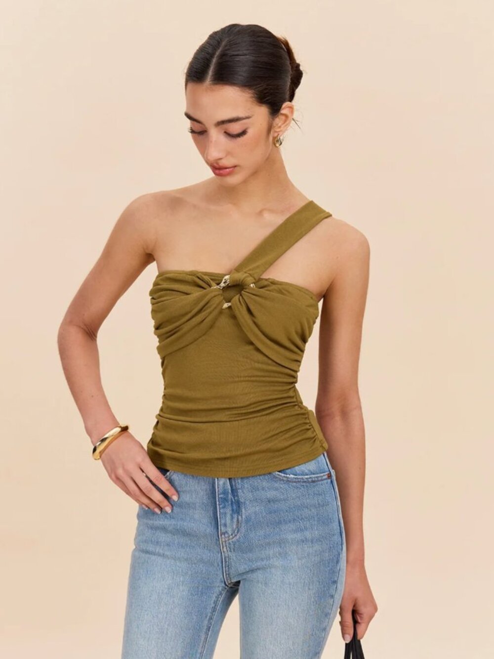 Twist Front One-Shoulder Top